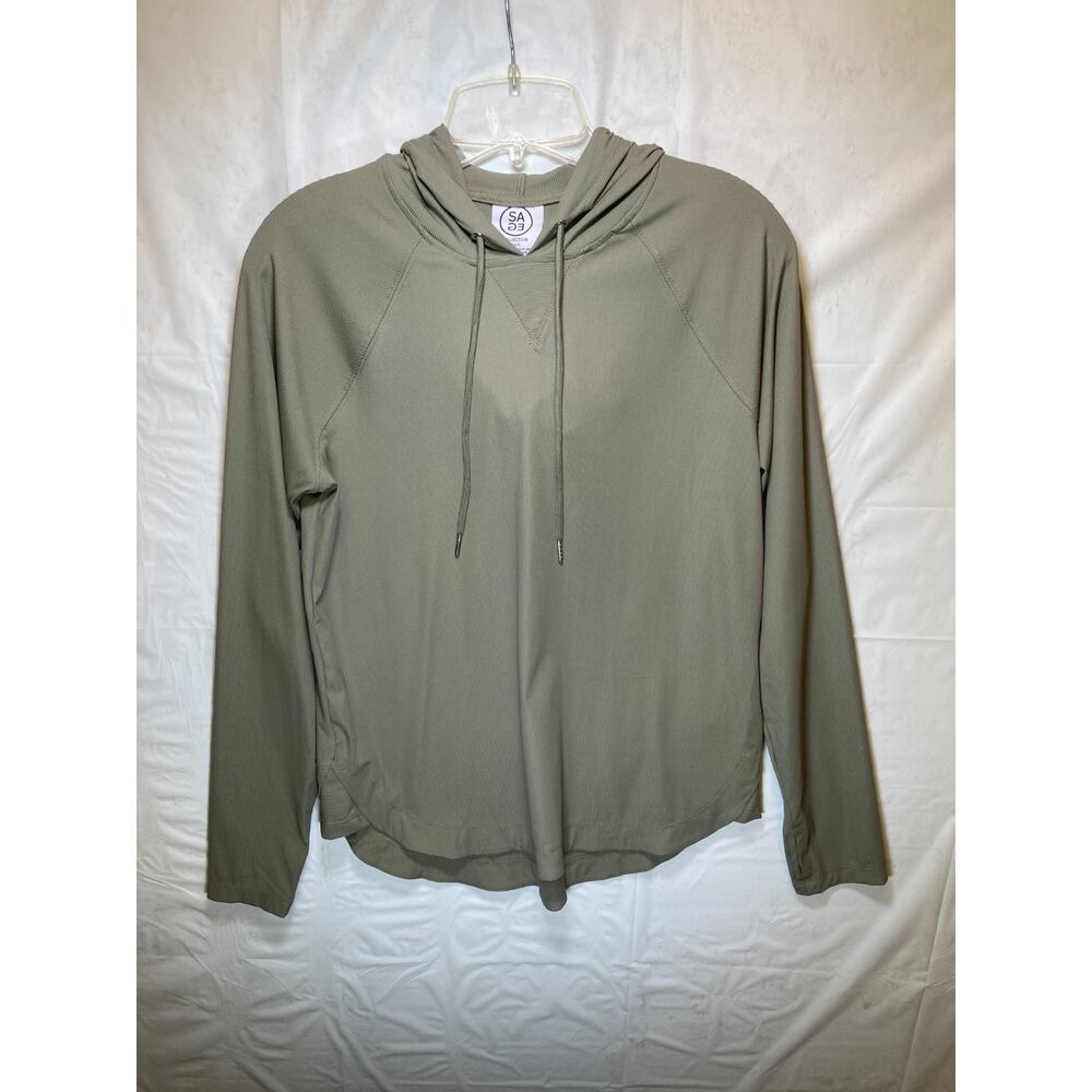 Sage Collective Women's Lightweight Long Sleeve Hoodie, Green, Size Small